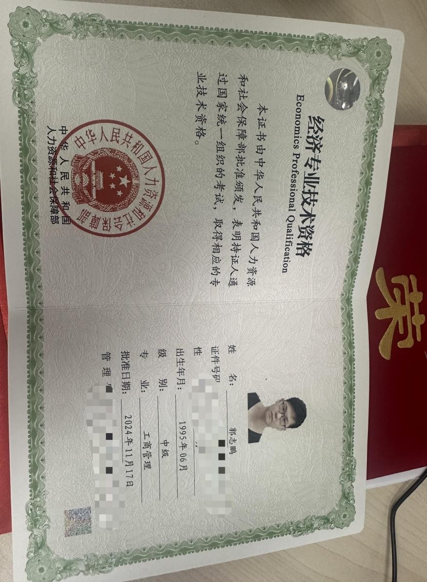 经济专业技术资格证书